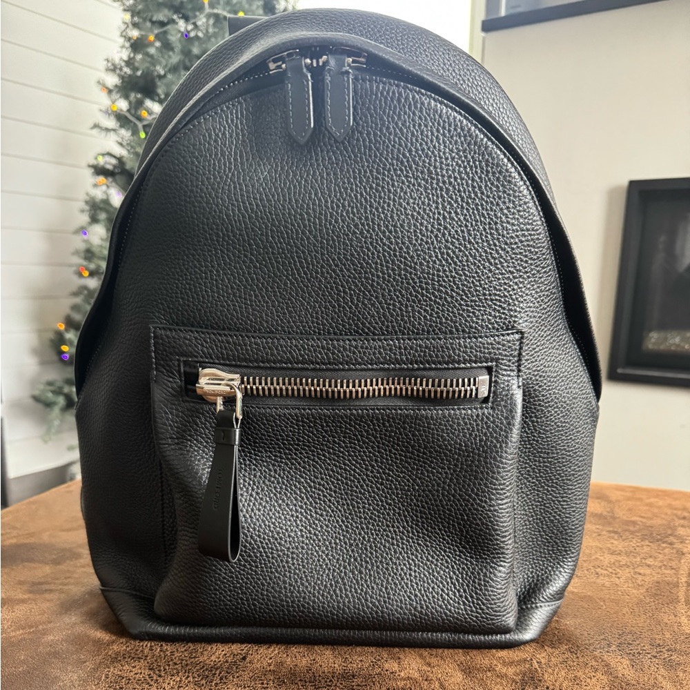 Tom Ford Buckley Leather Backpack Bag Black